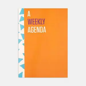 undated weekly agenda orange