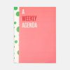 undated weekly agenda pink