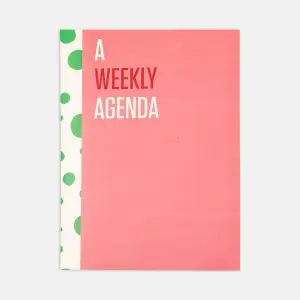 undated weekly agenda pink