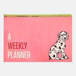 undated weekly desk planners pink