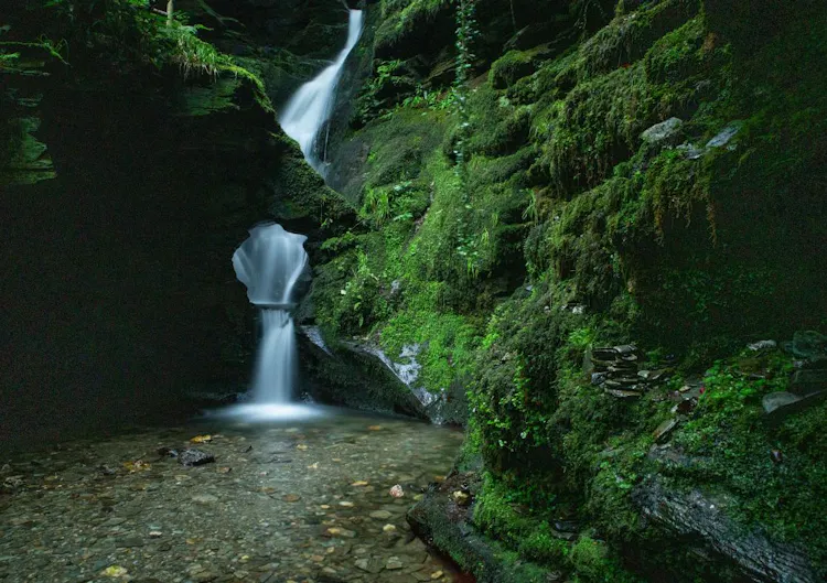 Wild Swimming Spots in the UK-St. Nectan's Glen Waterfall, Cornwall, England